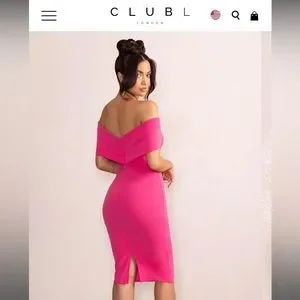 Club L London Dresses Club L London Alyssa Bardot Bow Detail